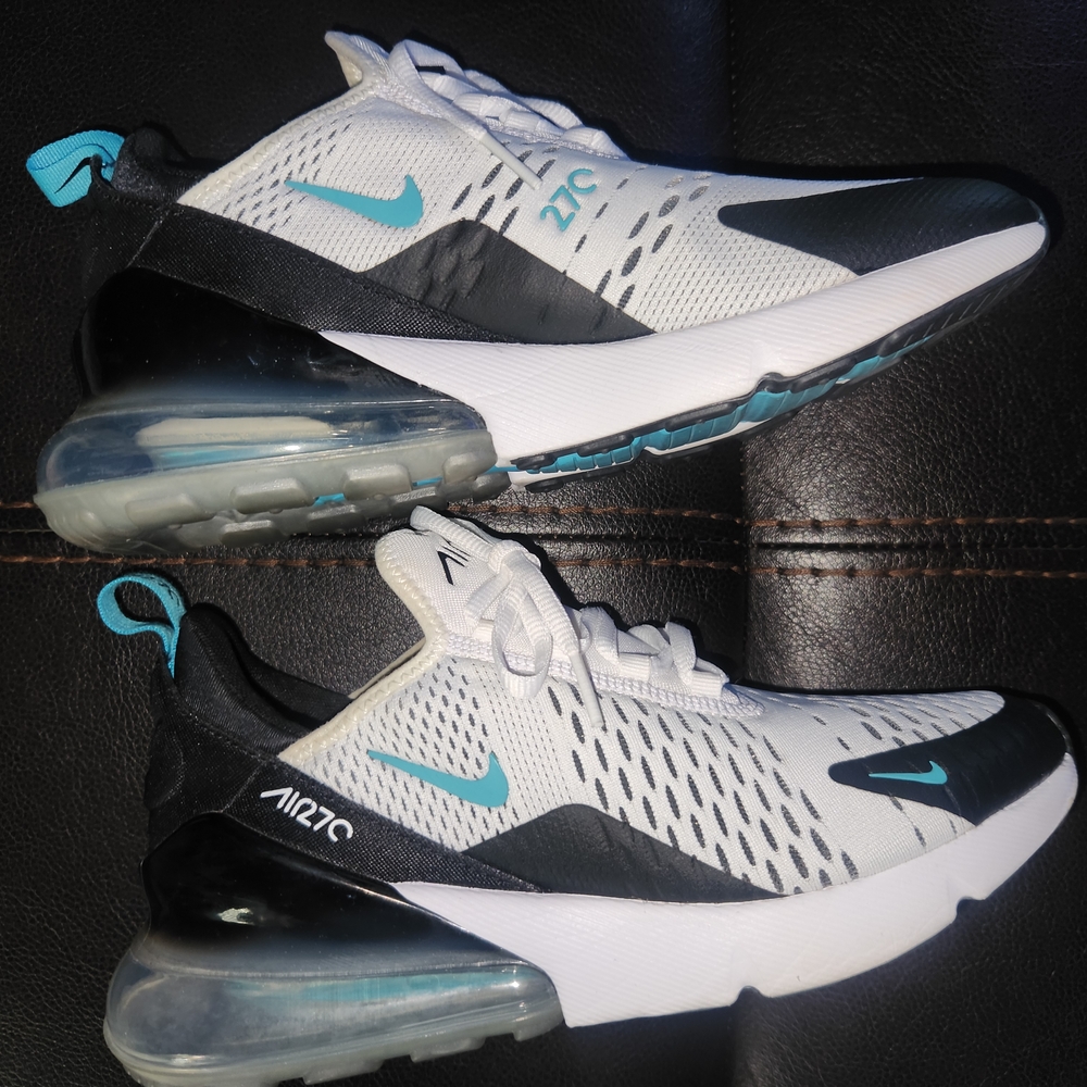 Nike Air Max 270 White and Black with Teal Accents